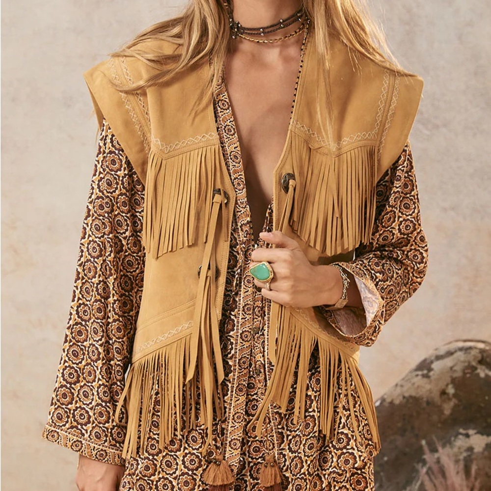 SPELL FEARLESS HEART SUEDE FRINGE VEST